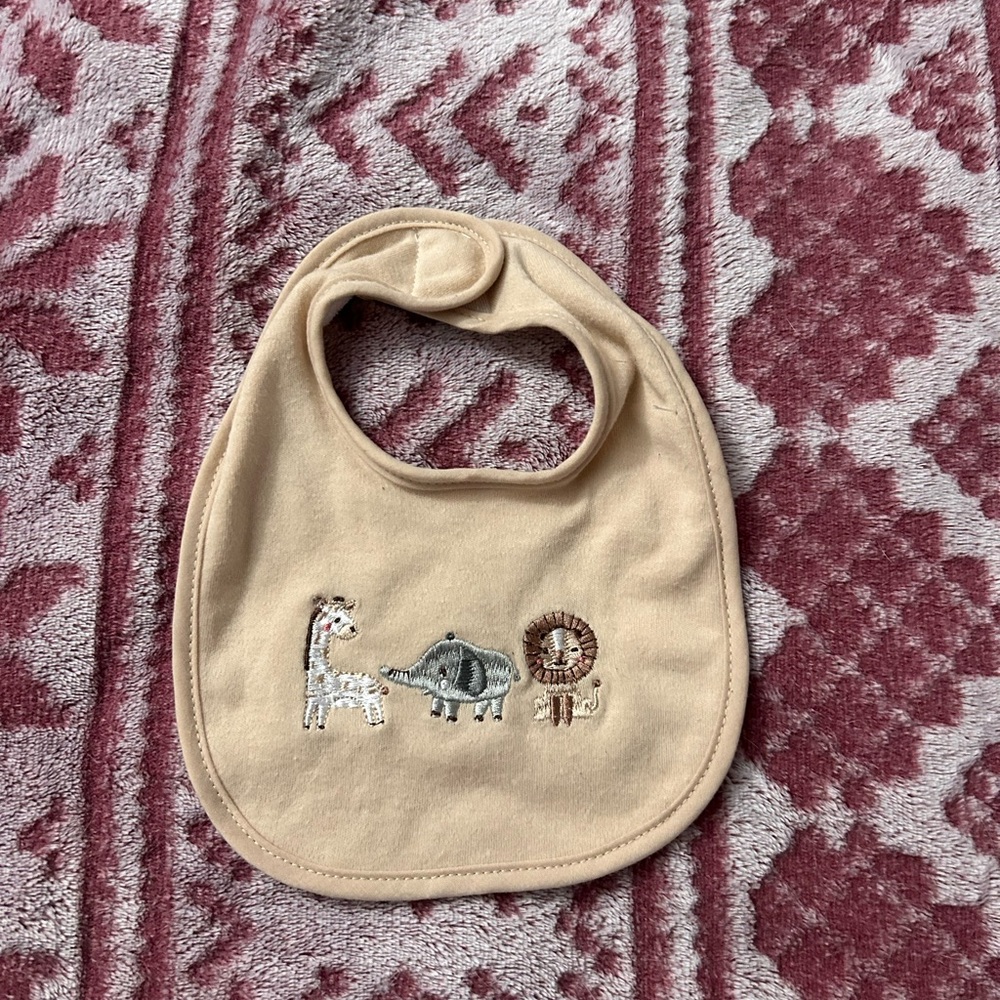 Kids Tan Animal Print Bib